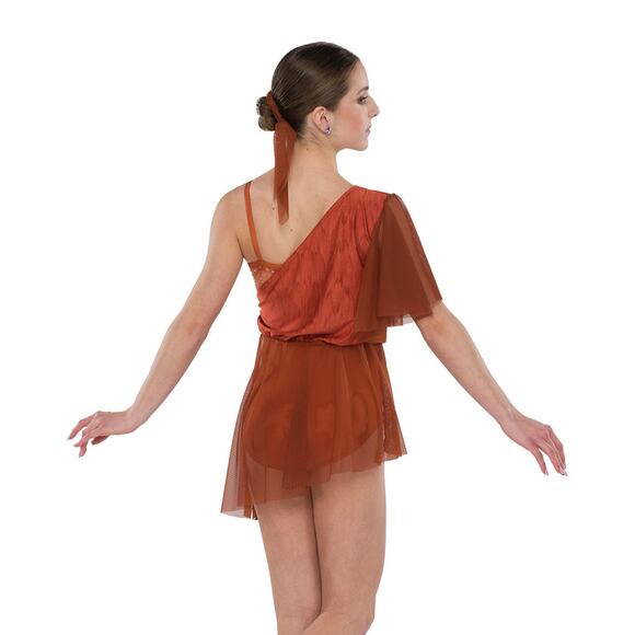 Dance Costume AWCT  V2594 Large Adult  Rust Draping Lyrical  Sequin - Picture 2 of 3